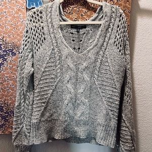 White House Black Market Heather Green Sweater Sz M